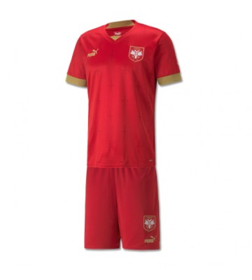 Maillot de foot Serbie Domicile enfant Monde 2022 Manches Courte (+ pantalon court)